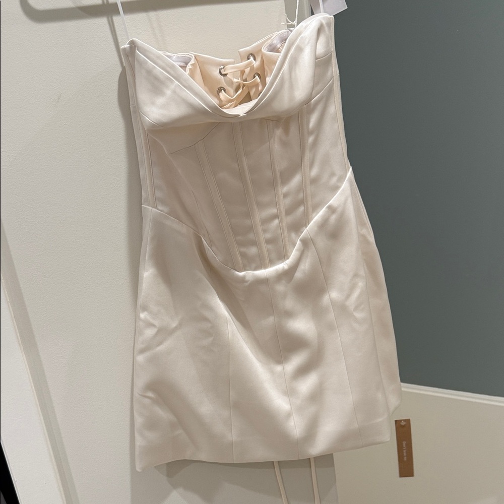 Reformation Cream Strapless Dress